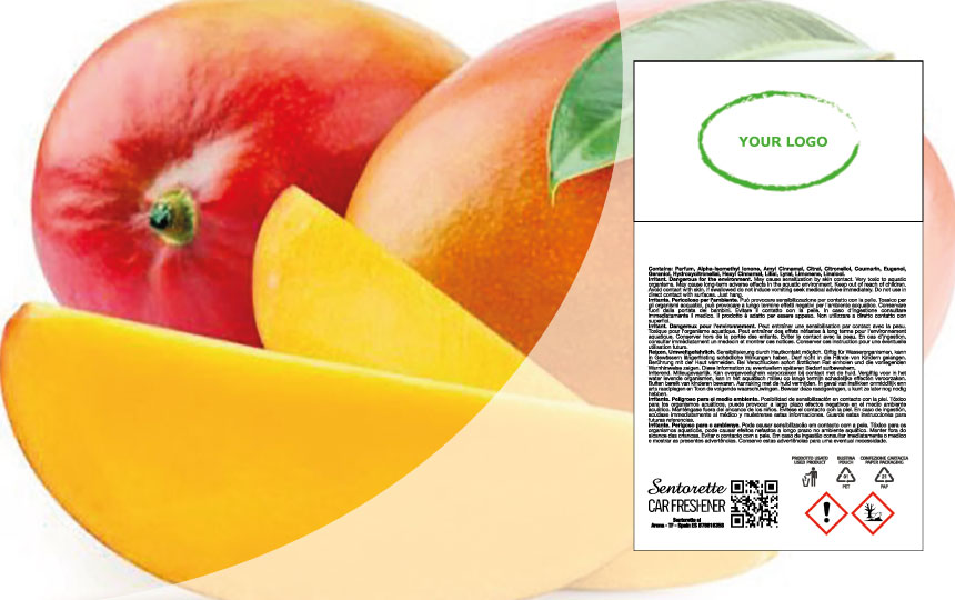 File packaging per profumatore auto personalizzato essenza: Exotic Mango
