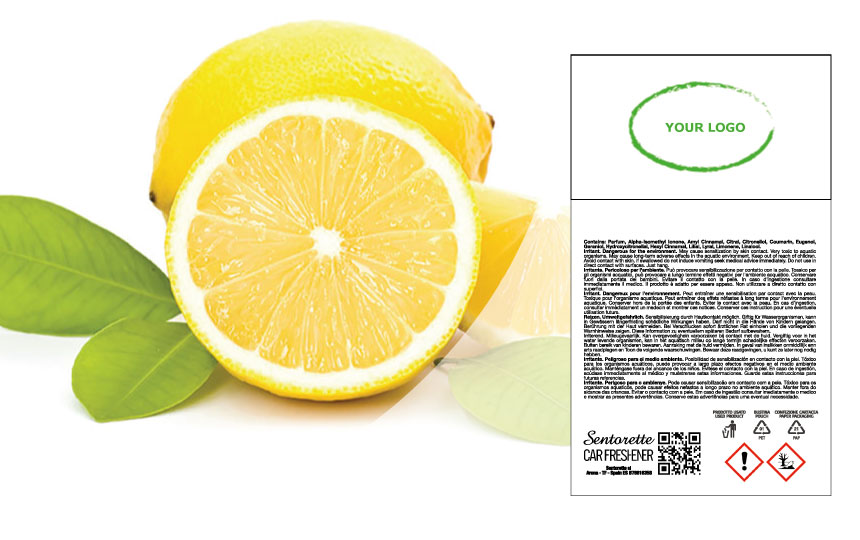 File packaging per profumatore auto personalizzato essenza: Limone